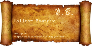 Molitor Beatrix névjegykártya